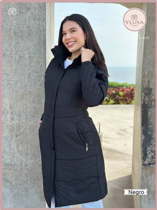 PARKA MAXI LARGA ALEXA - NEGRO