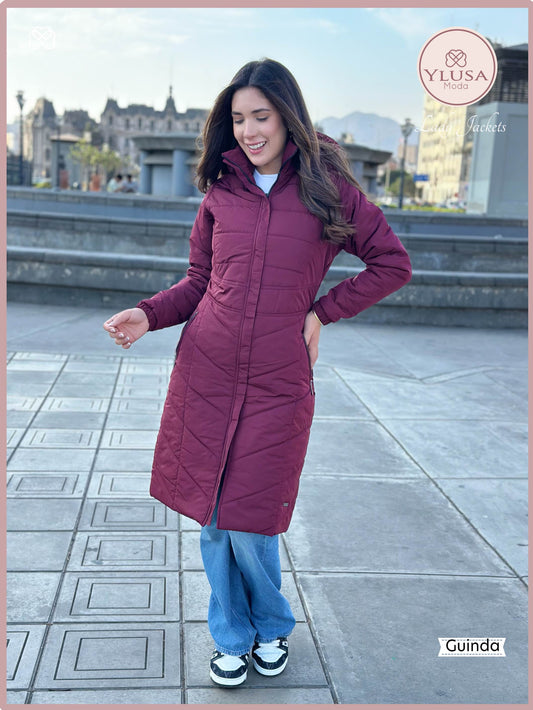 PARKA MAXI LARGA EMELY - GUINDA