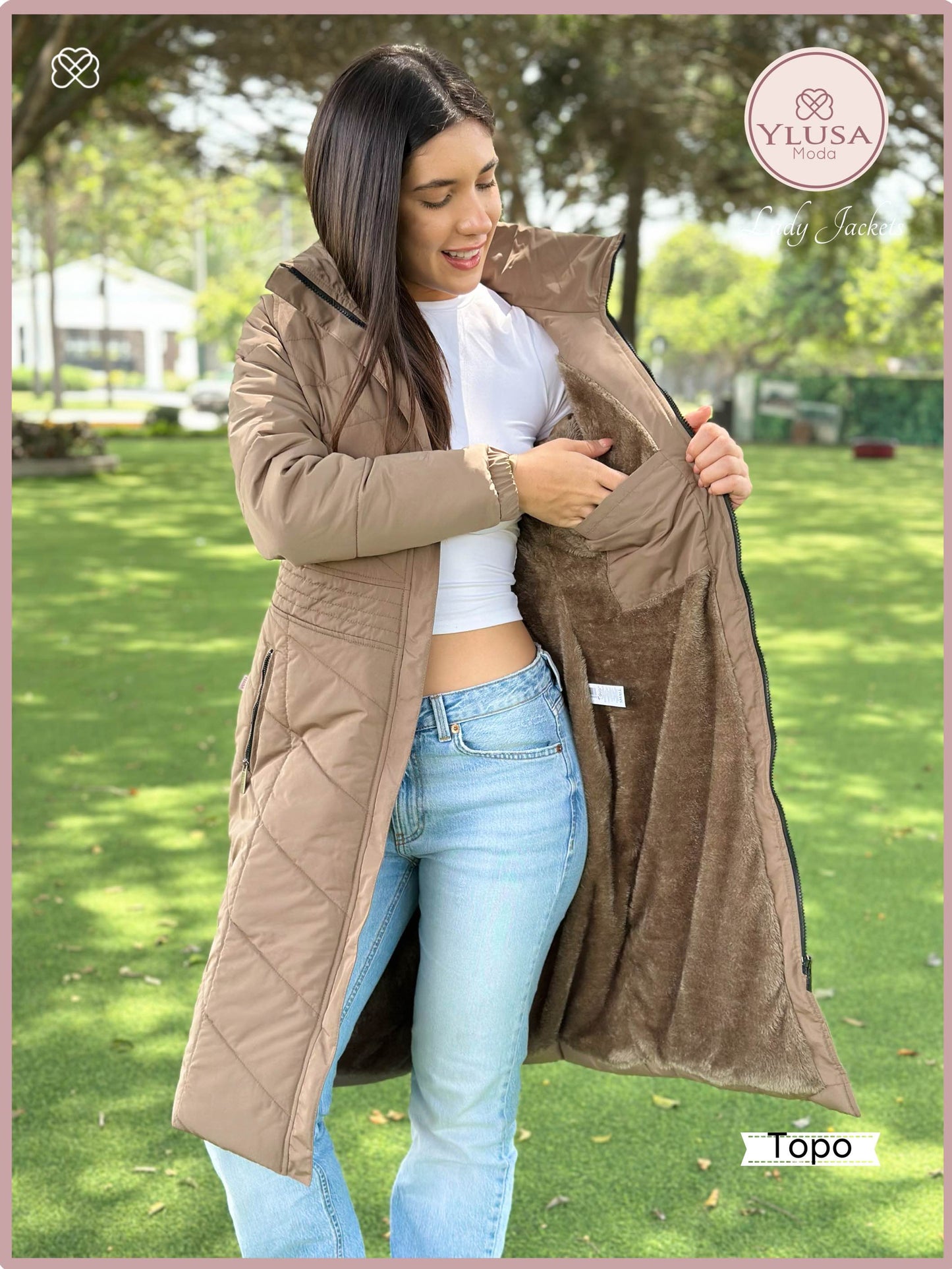 PARKA MAXI LARGA AURORA - TOPO