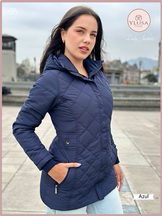 PARKA 3/4 C/PELUCHE YAZURY - AZUL