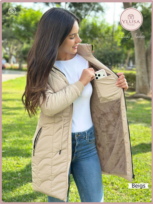 PARKA EXTRA LARGA C/PELUCHE FABIOLA - BEIGS