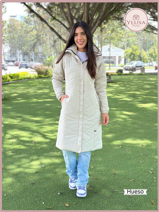 PARKA MAXI LARGA AURORA - HUESO