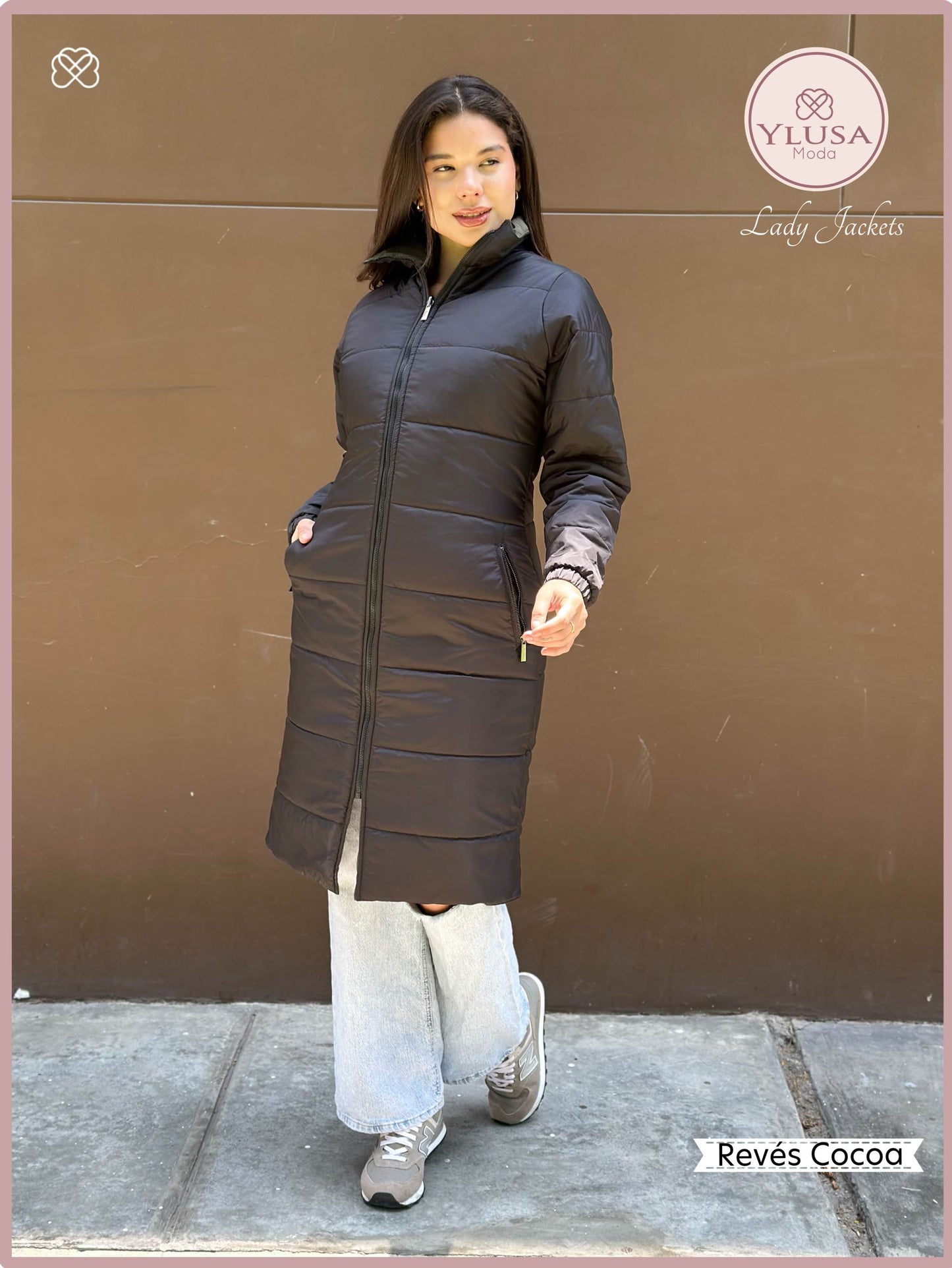 PARKA MAXI LARGA REVERSIBLE FRANCIS - COCOA