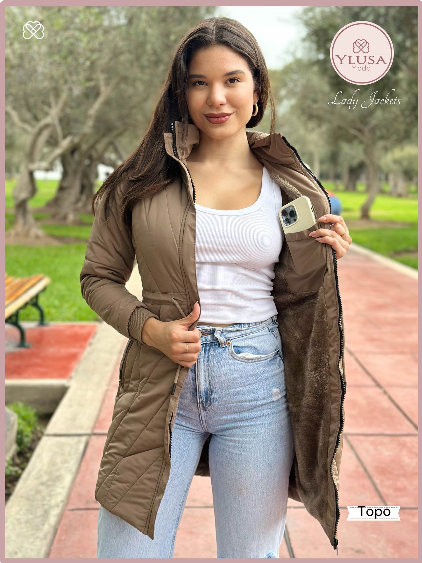 PARKA EXTRA LARGA YAMILA - TOPO