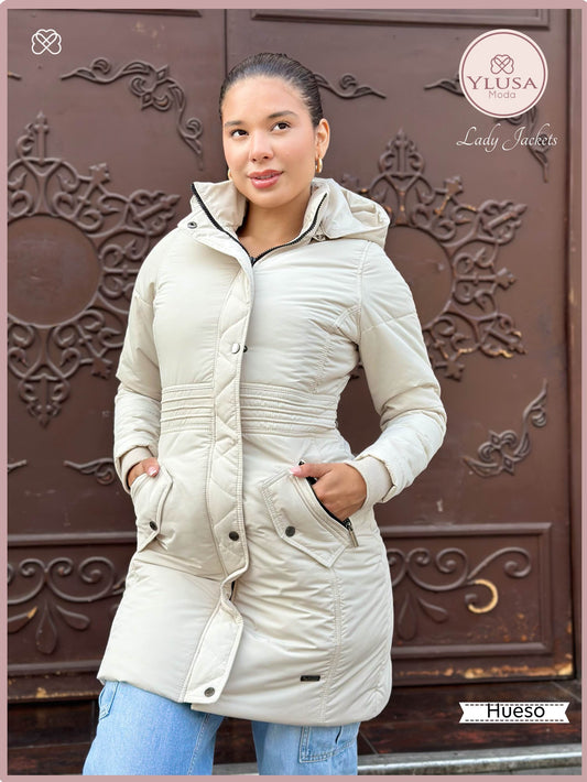 PARKA EXTRA LARGA ROMA - HUESO