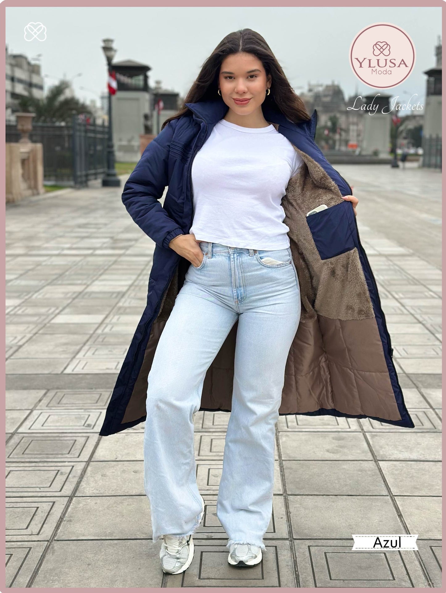 PARKA MAXI 120 CM EMMA - AZUL
