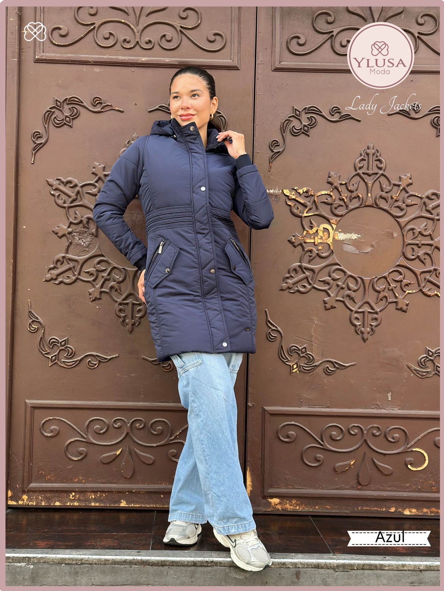 PARKA EXTRA LARGA ROMA - AZUL