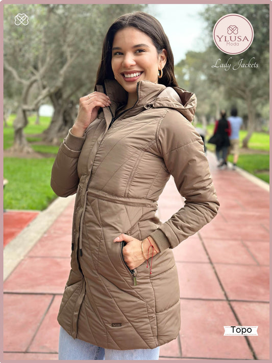 PARKA EXTRA LARGA YAMILA - TOPO