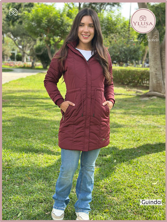 PARKA EXTRA LARGA C/PELUCHE FABIOLA - GUINDA
