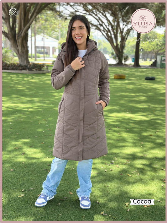PARKA MAXI LARGA AURORA - COCOA