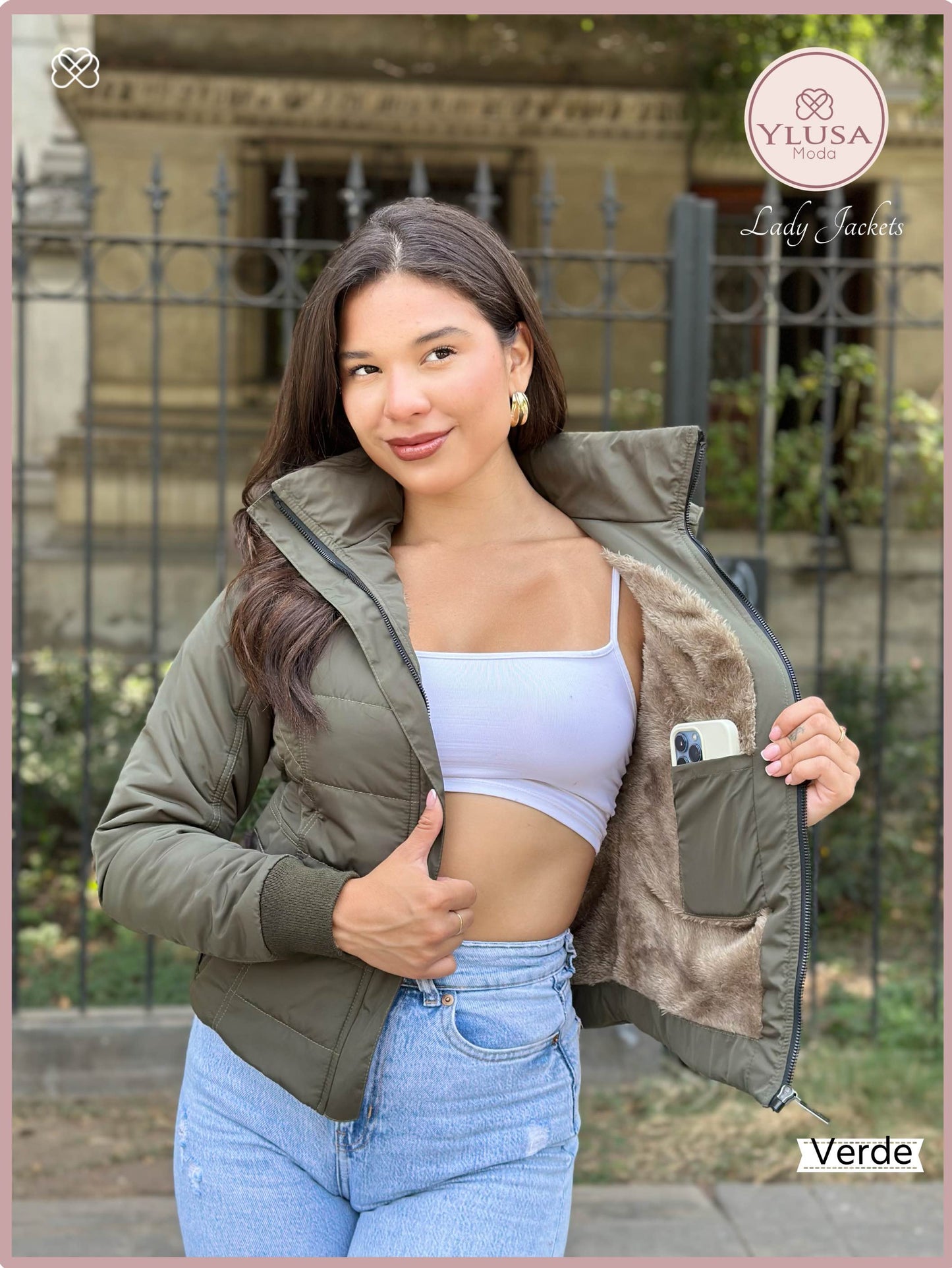 CHAQUETA C/PELUCHE MACARENA - VERDE