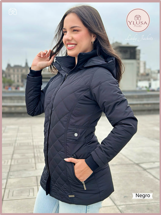 PARKA 3/4 C/PELUCHE YAZURY - NEGRO