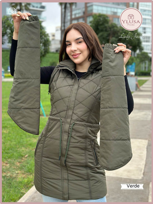 PARKA MAXI CHALECO 90CM VALENTINA - VERDE