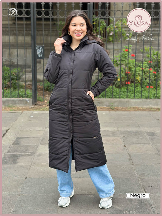 PARKA MAXI EXTRA LARGA PALOMA - NEGRO