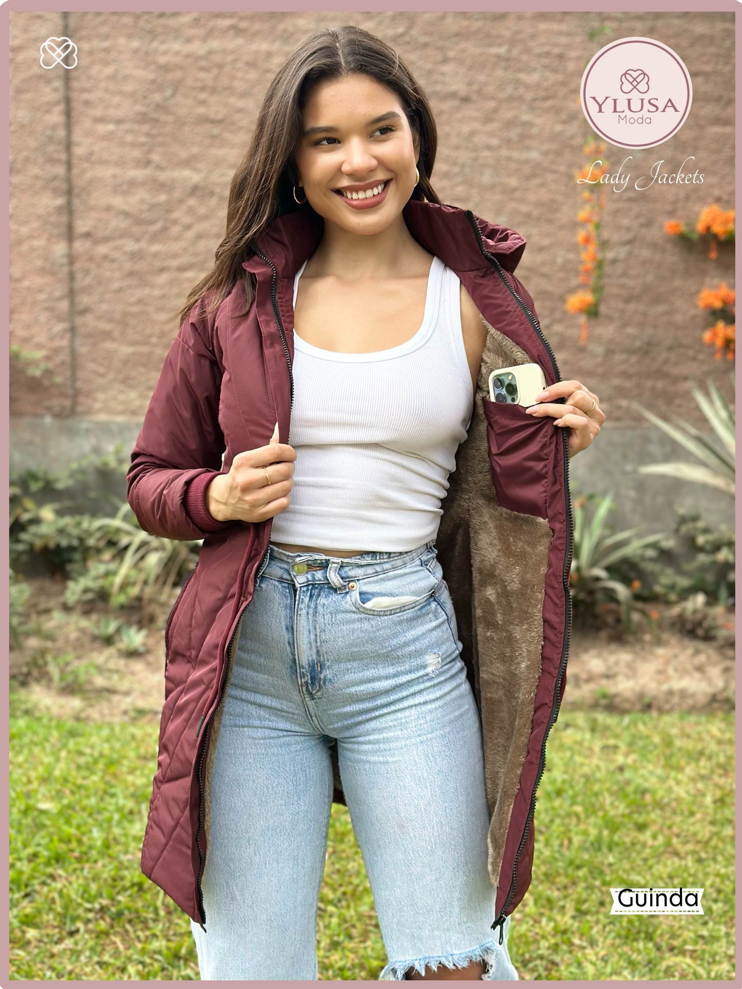 PARKA EXTRA LARGA YAMILA - GUINDA