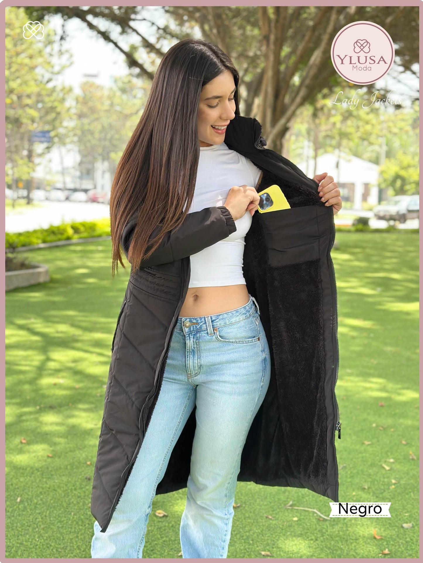 PARKA MAXI LARGA AURORA - NEGRO