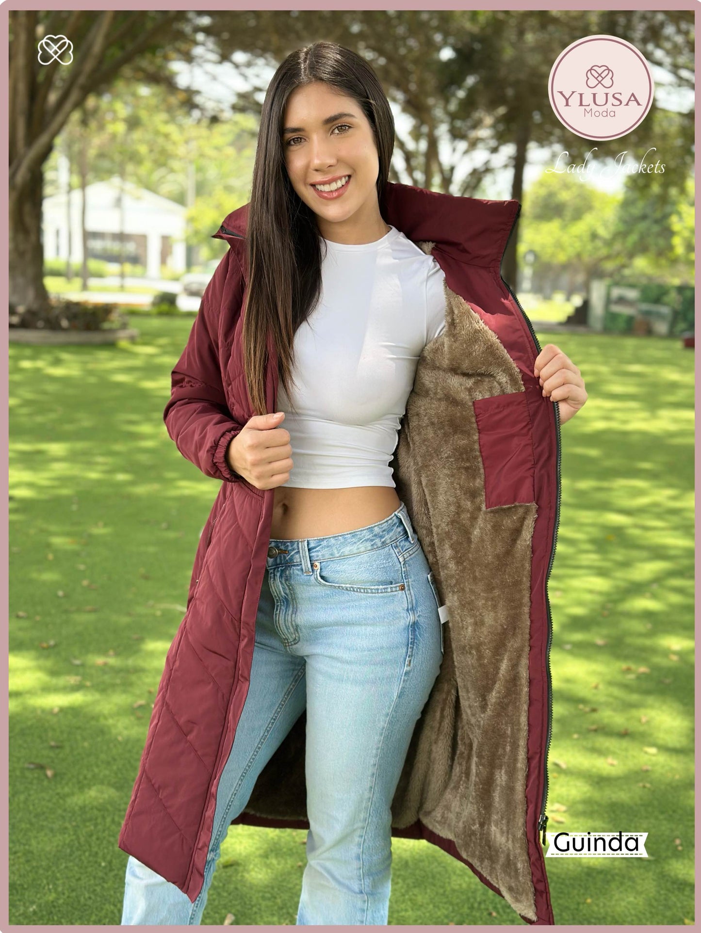 PARKA MAXI LARGA AURORA - GUINDA