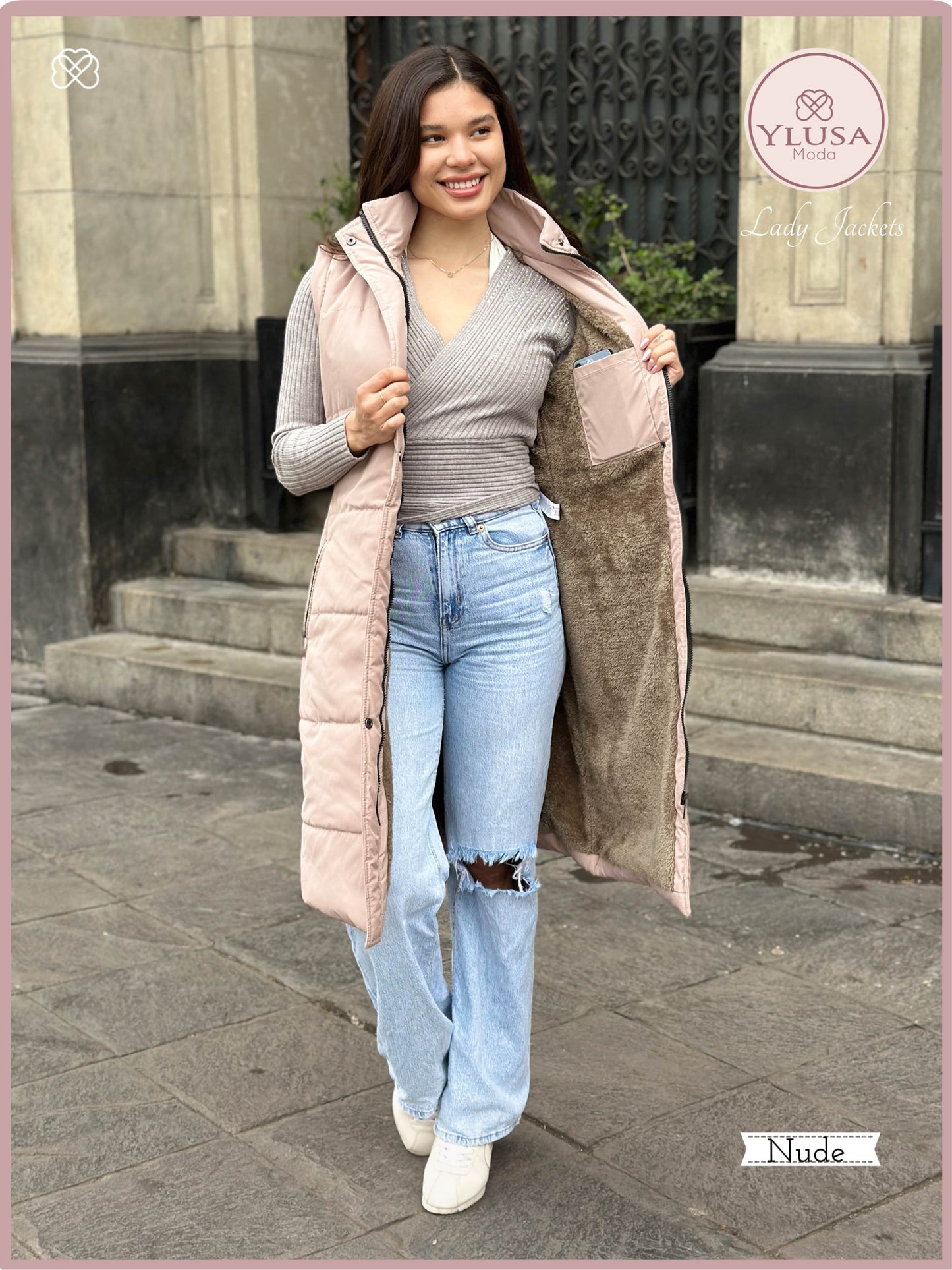 PARKA MAXI XHALECO XIOMY - NUDE