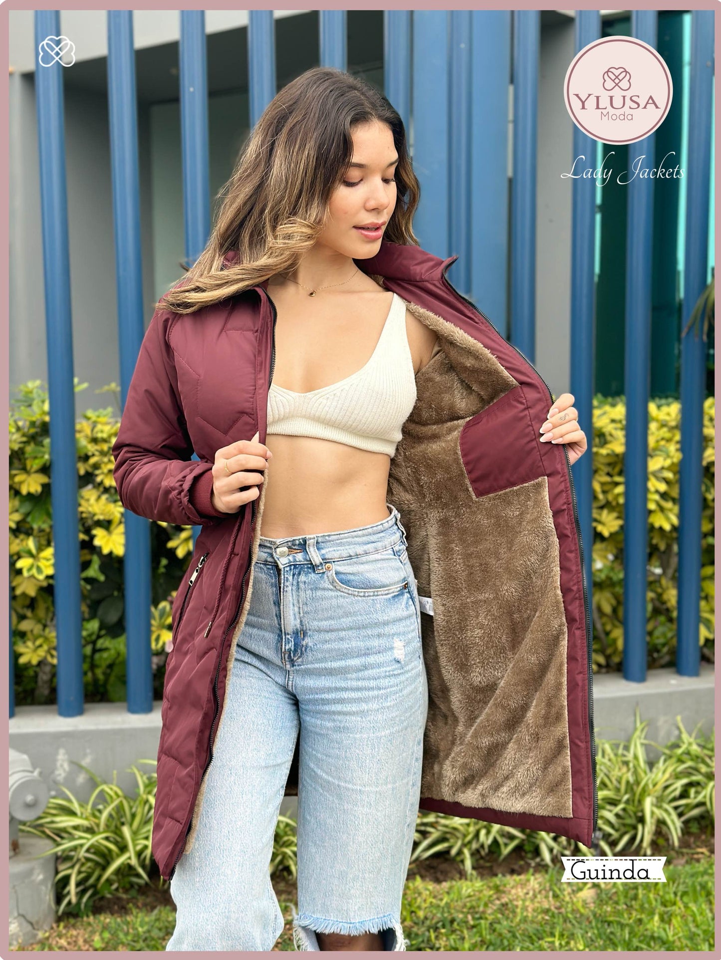 PARKA EXTRA LARGA ROXY - GUINDA