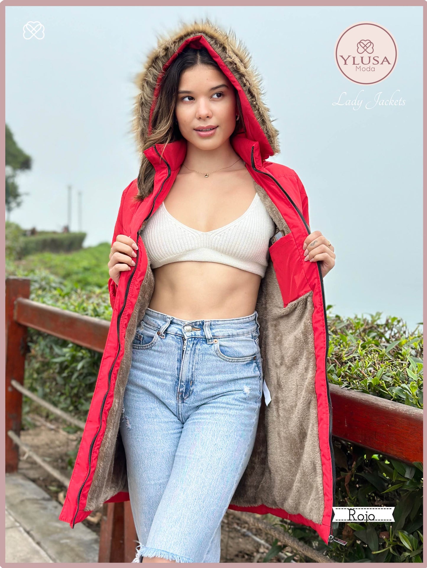 PARKA EXTRA LARGA ROXY - ROJO