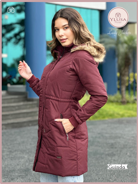 PARKA EXTRA LARGA ROXY - GUINDA
