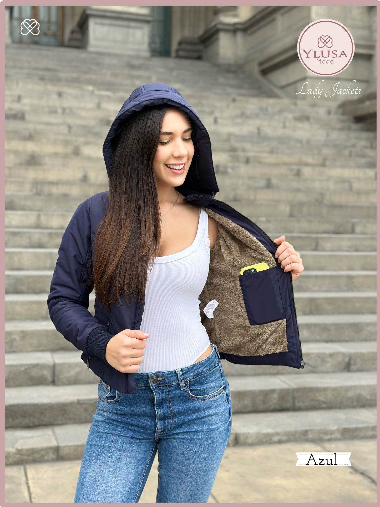 CHAQUETA C/PELUCHE LAURA - AZUL