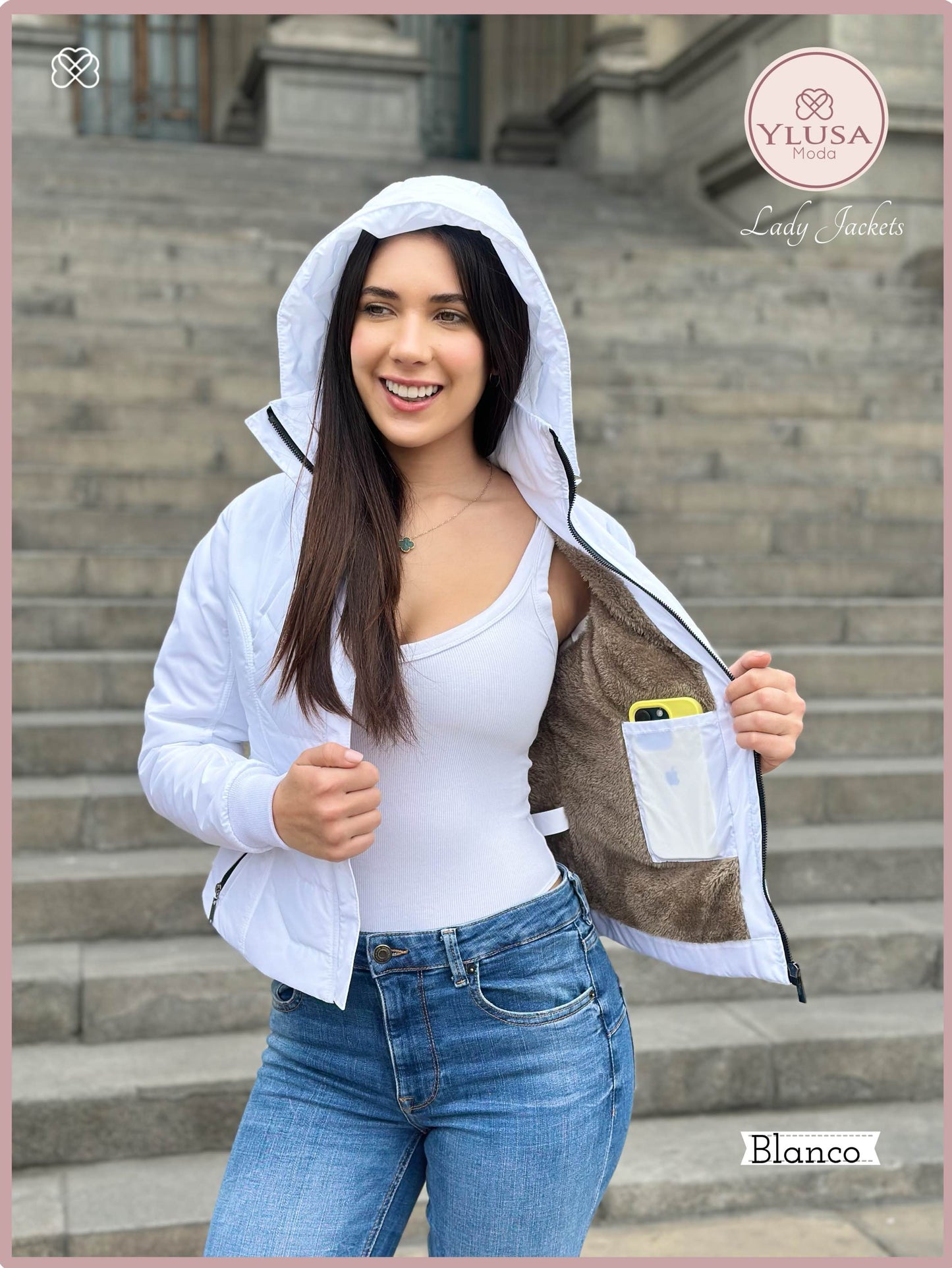 CHAQUETA C/ PELUCHE LAURA - BLANCO