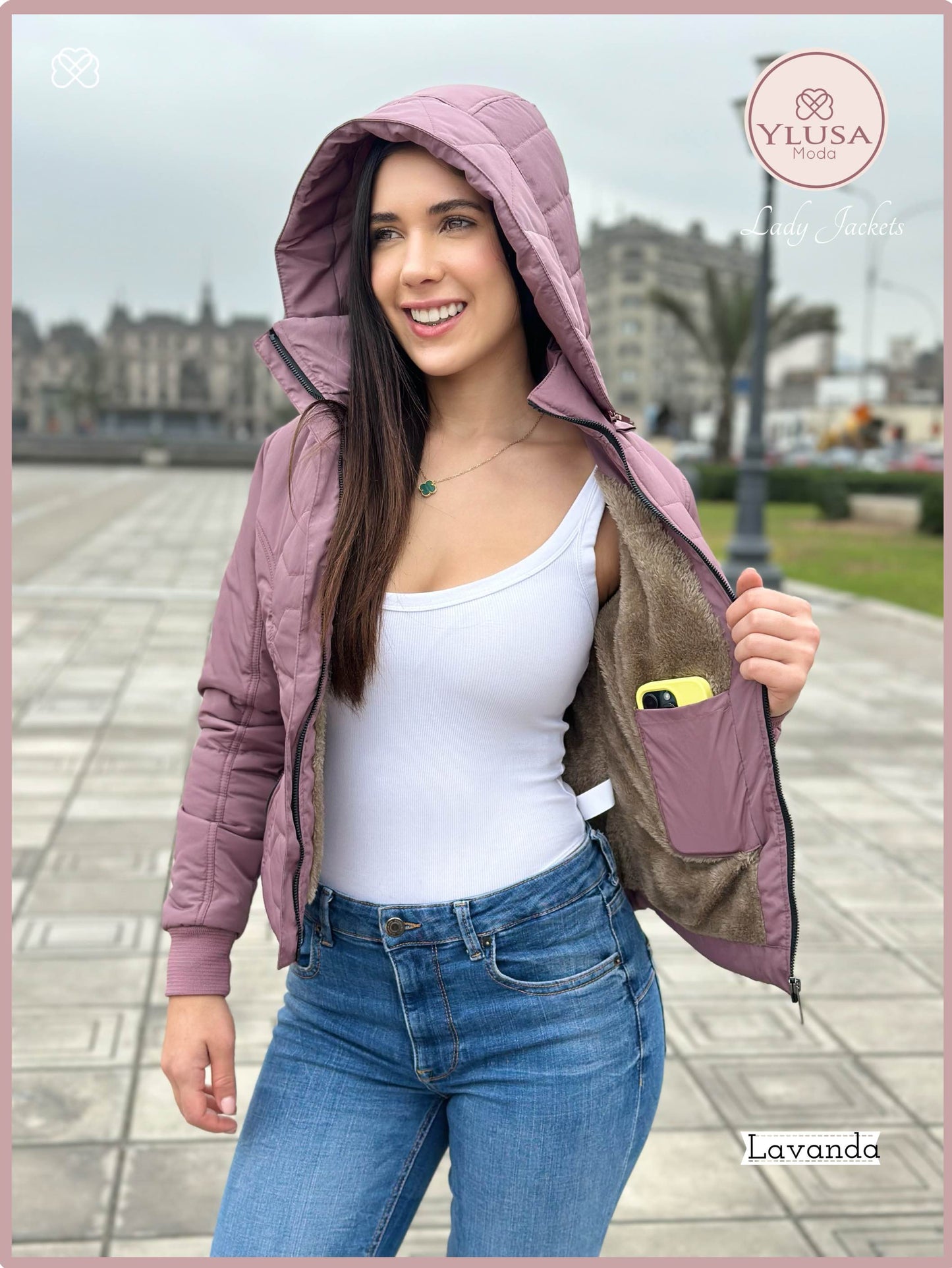 CHAQUETA C/PELUCHE LAURA - LAVANDA