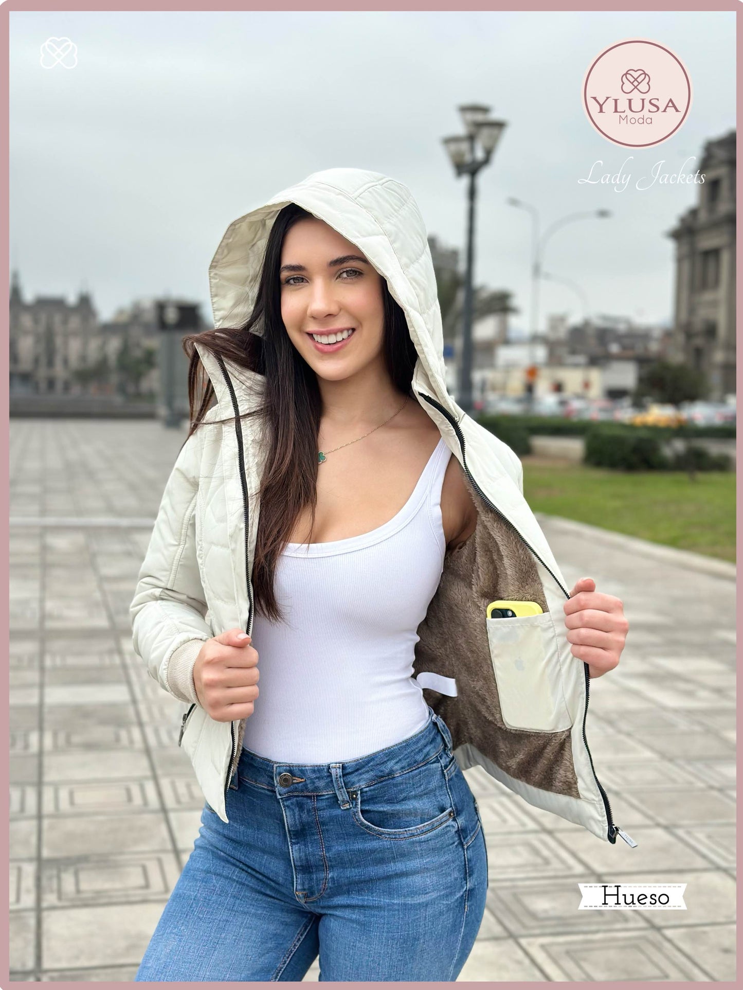 CHAQUETA C/PELUCHE LAURA - HUESO