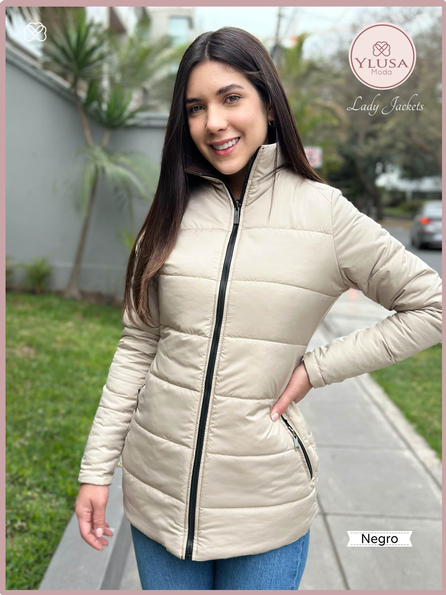 PARKA 3/4 REVERSIBLE CARLA - NEGRO