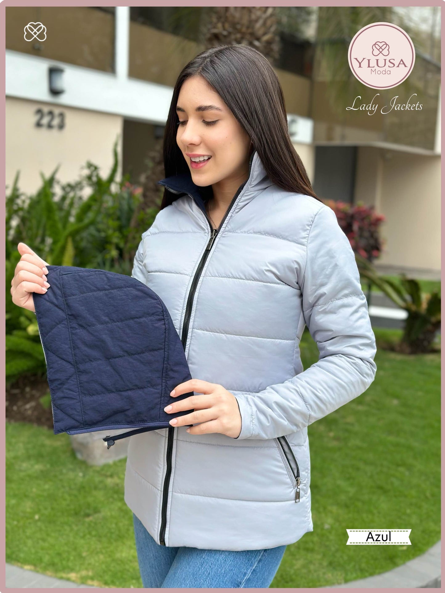 PARKA 3/4 REVERSIBLE CARLA - AZUL