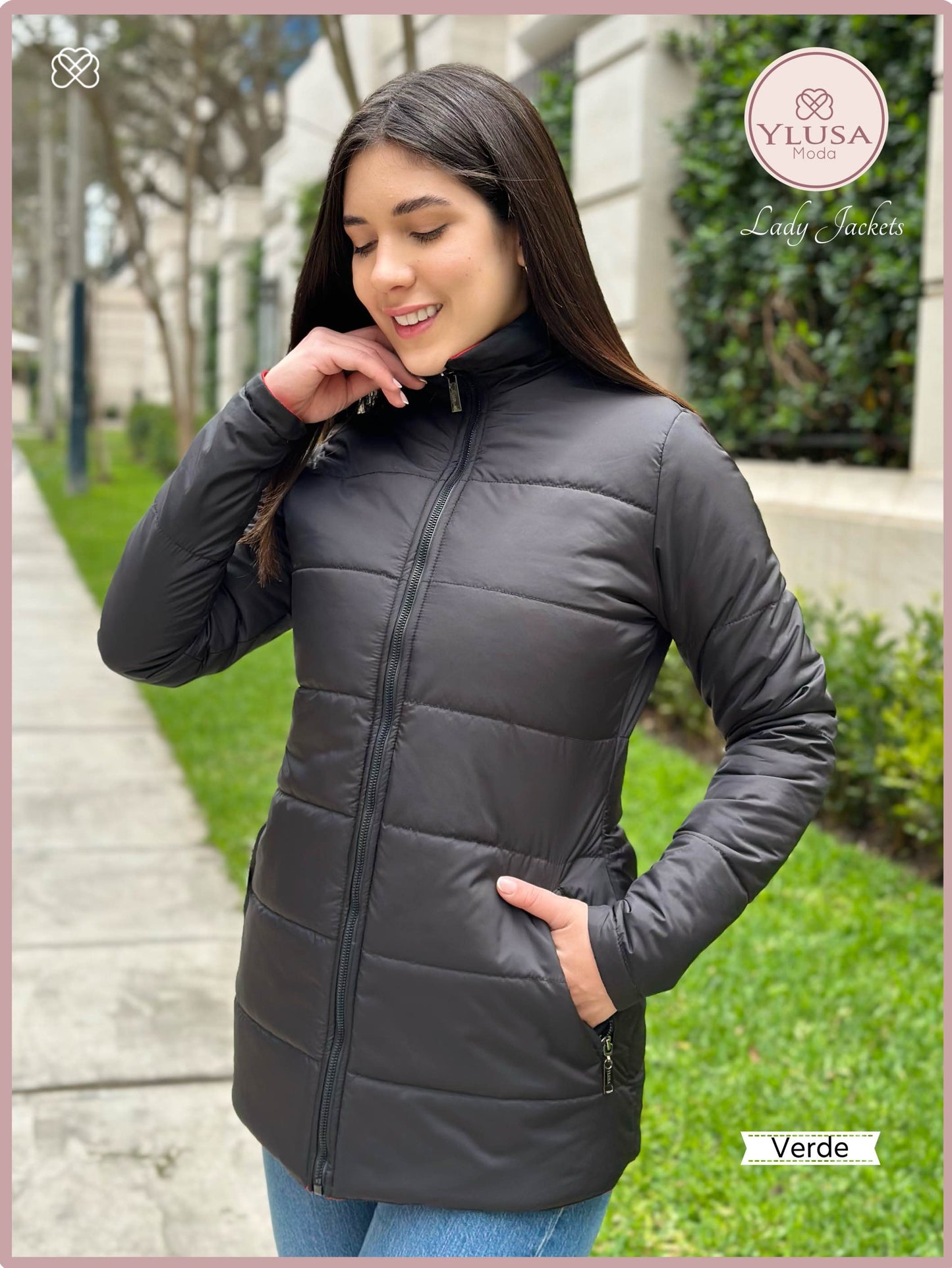 PARKA 3/4 REVERSIBLE CARLA - VERDE