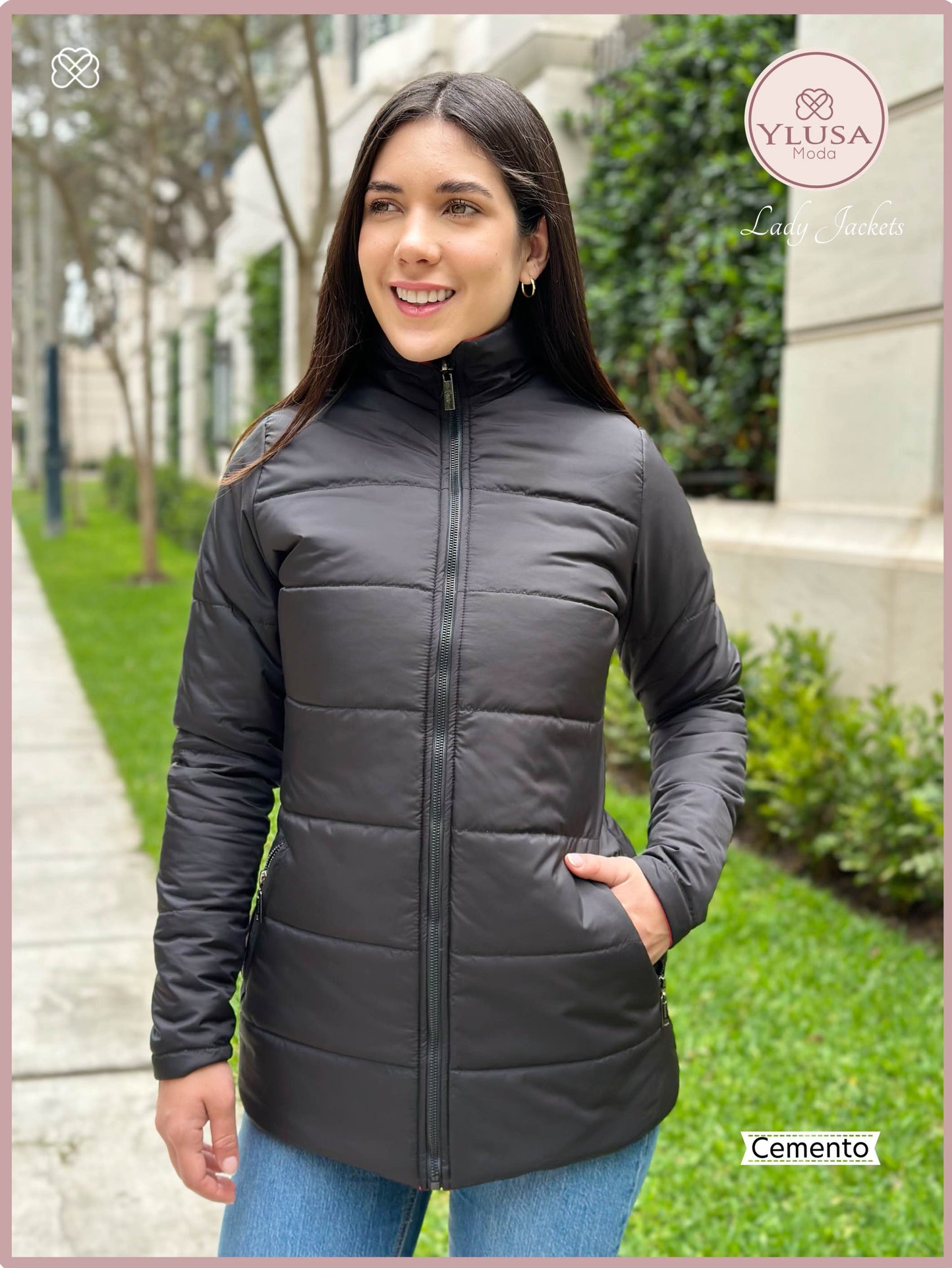 PARKA 3/4 REVERSIBLE CARLA - CEMENTO