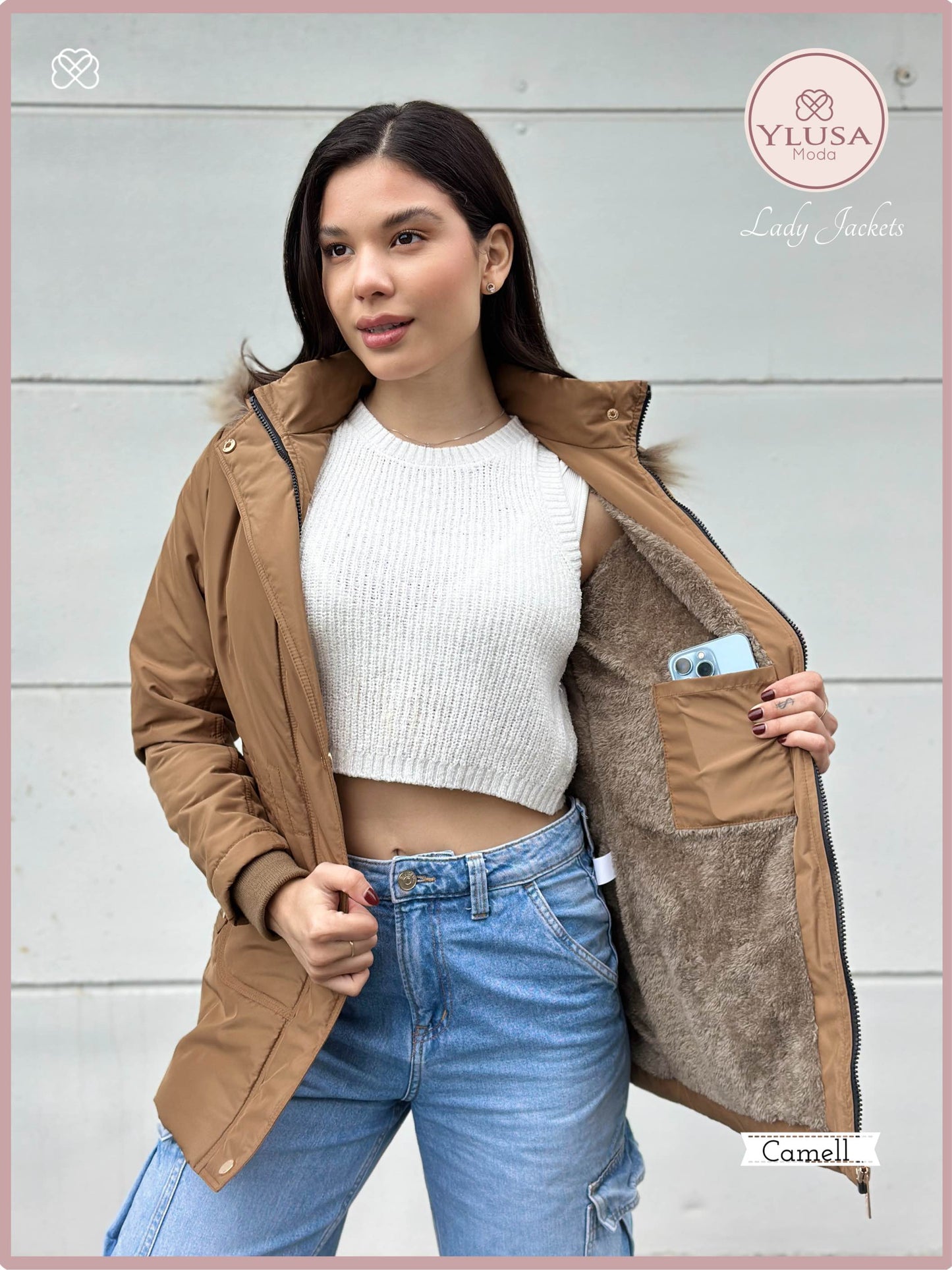 PARKA 3/4 C/PELUCHE MARIMAR- CAMELL