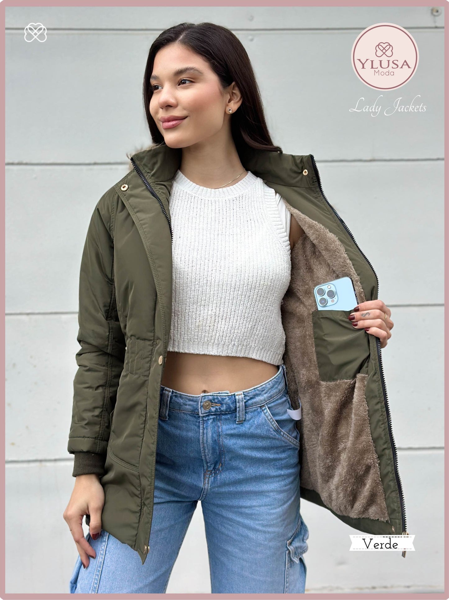 PARKA 3/4 C/PELUCHE MARIMAR - VERDE