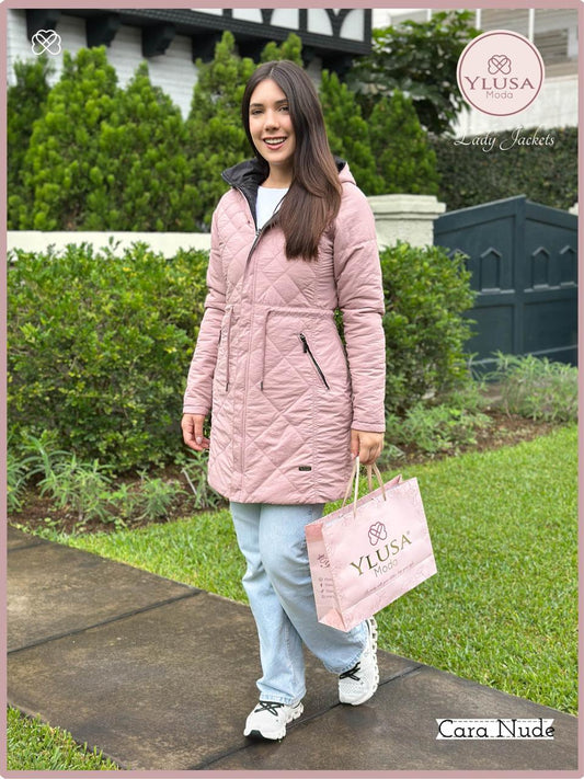 PARKA EXTRA LARGA REVERSIBLE FRIDA - NUDE