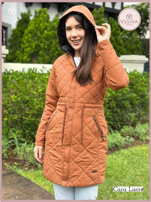 PARKA EXTRA LARGA REVERSIBLE FRIDA - LADRILLO