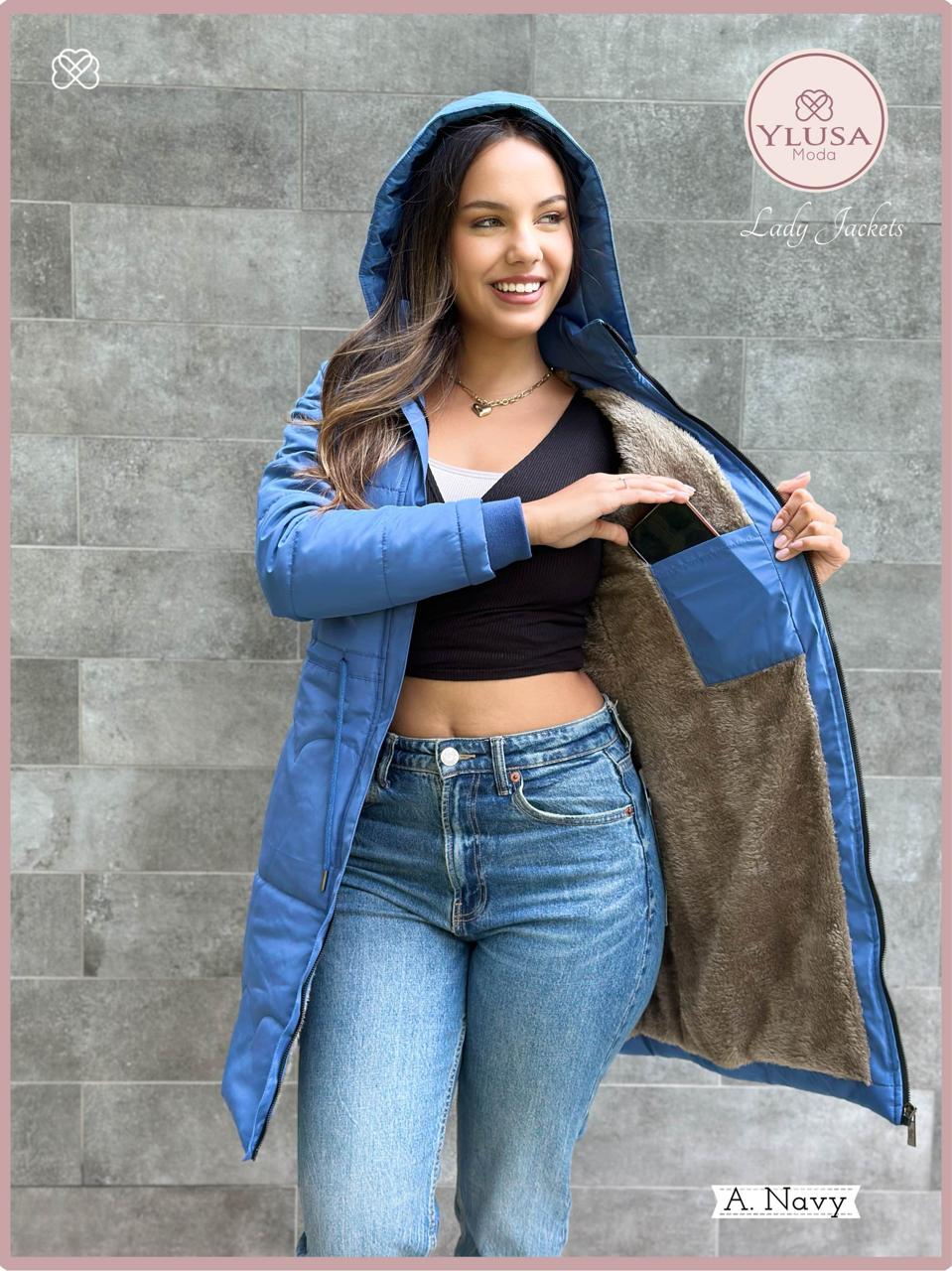 PARKA EXTRA LARGA VALERIA- NAVY