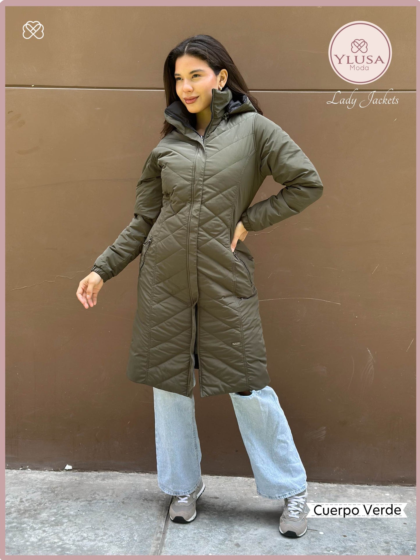 PARKA MAXI LARGA REVERSIBLE FRANCIS - VERDE