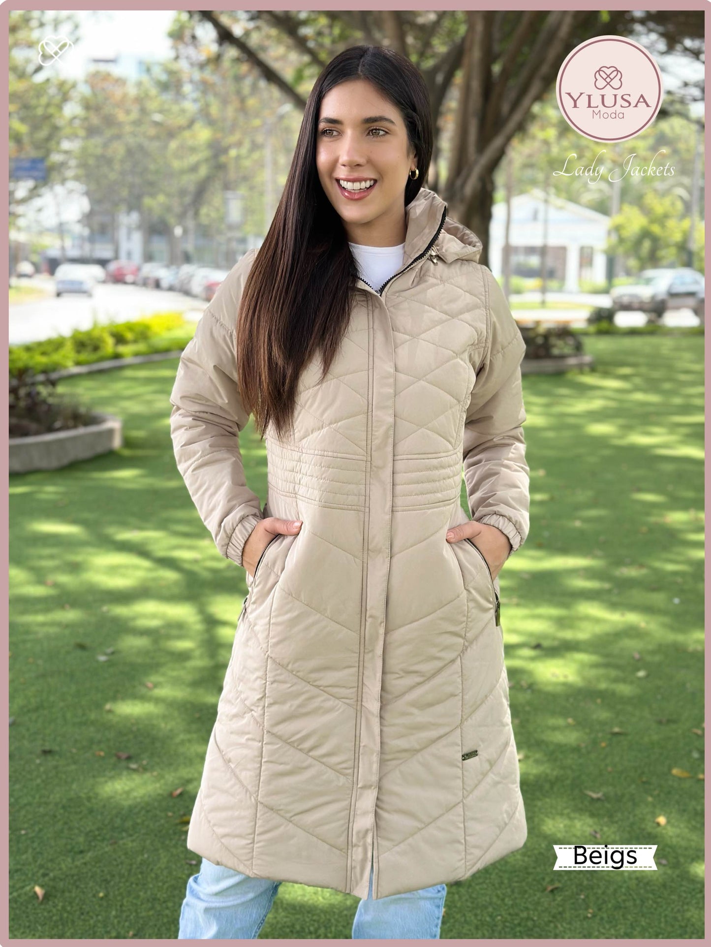 PARKA MAXI LARGA AURORA - BEIGS