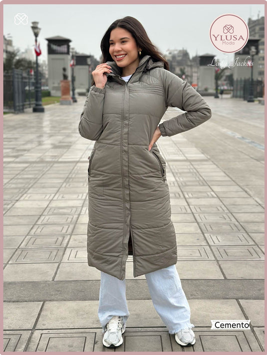 PARKA MAXI 120CM EMMA - CEMENTO