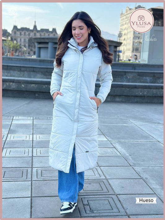 PARKA MAXI EXTRA LARGA PALOMA - HUESO