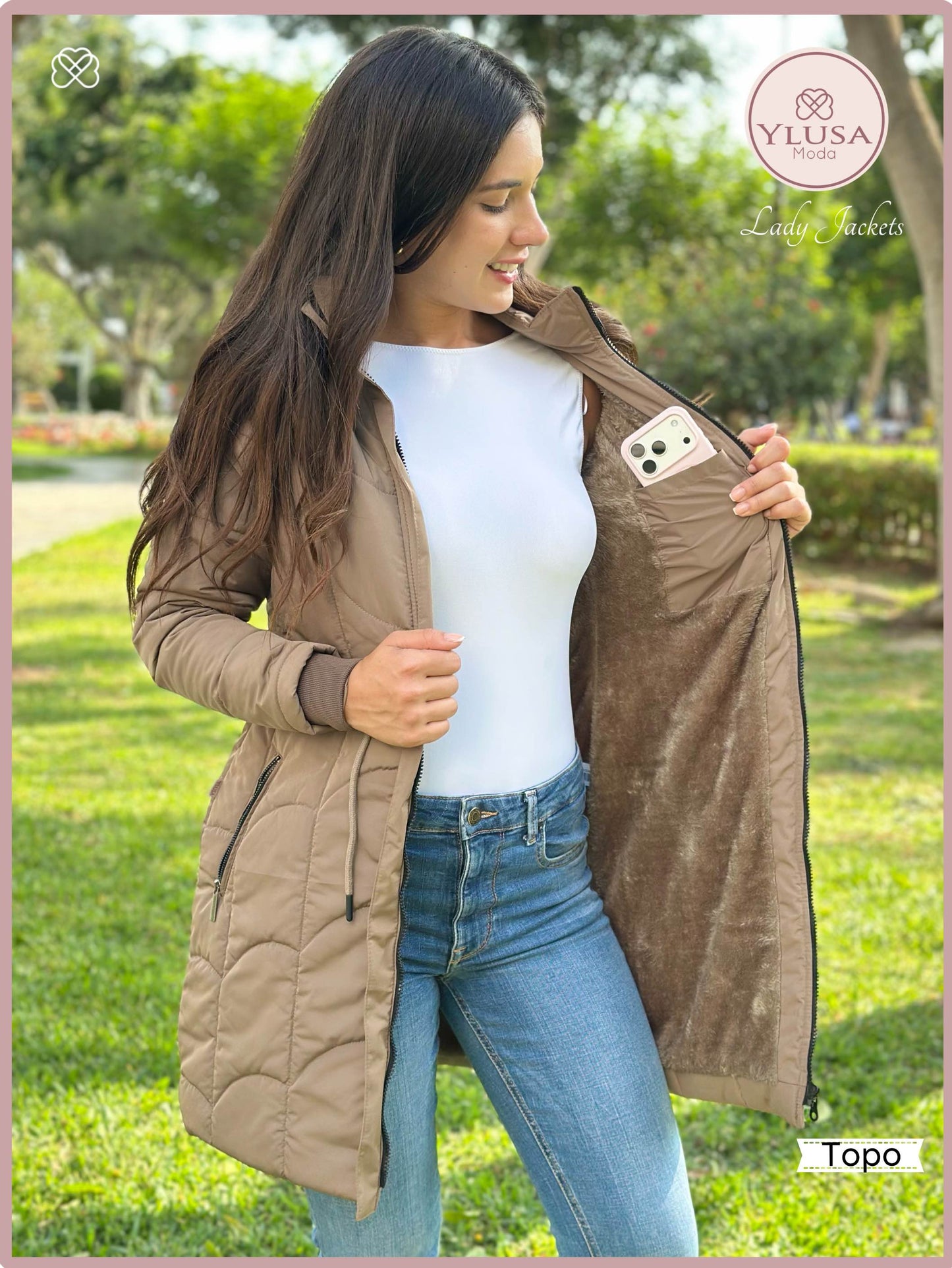 PARKA EXTRA LARGA C/PELUCHE FABIOLA - TOPO