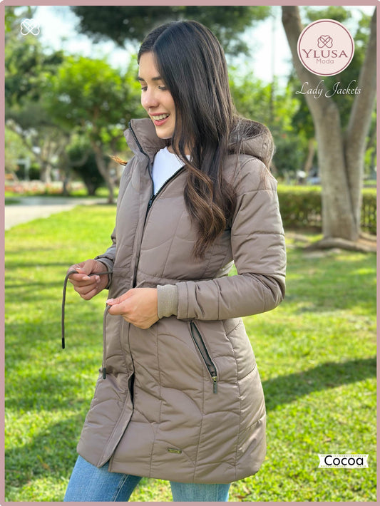 PARKA EXTRA LARGA C/PELUCHE FABIOLA - COCOA