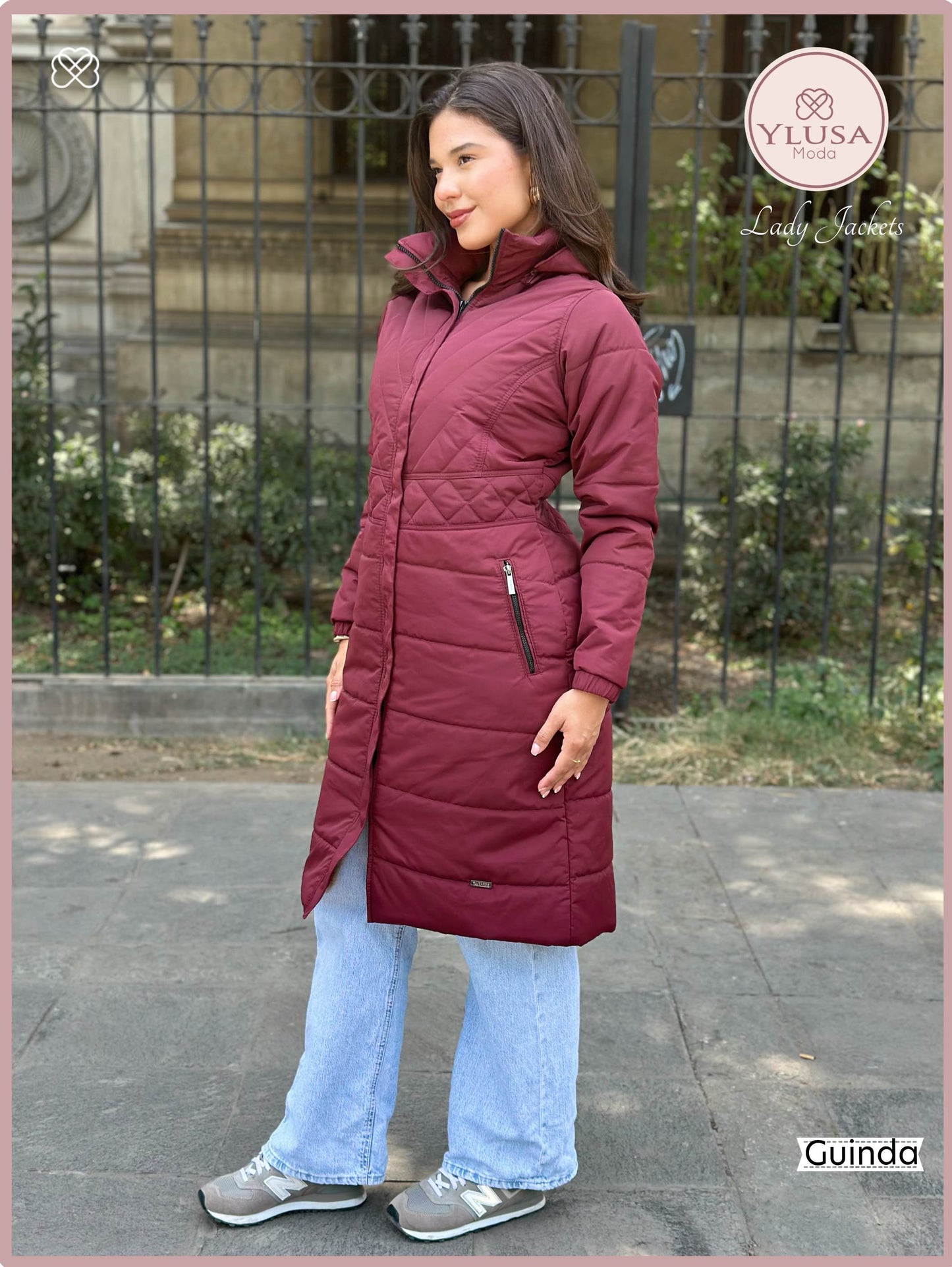 PARKA MAXI LARGA C/PELUCHE SHIRLEY - GUINDA
