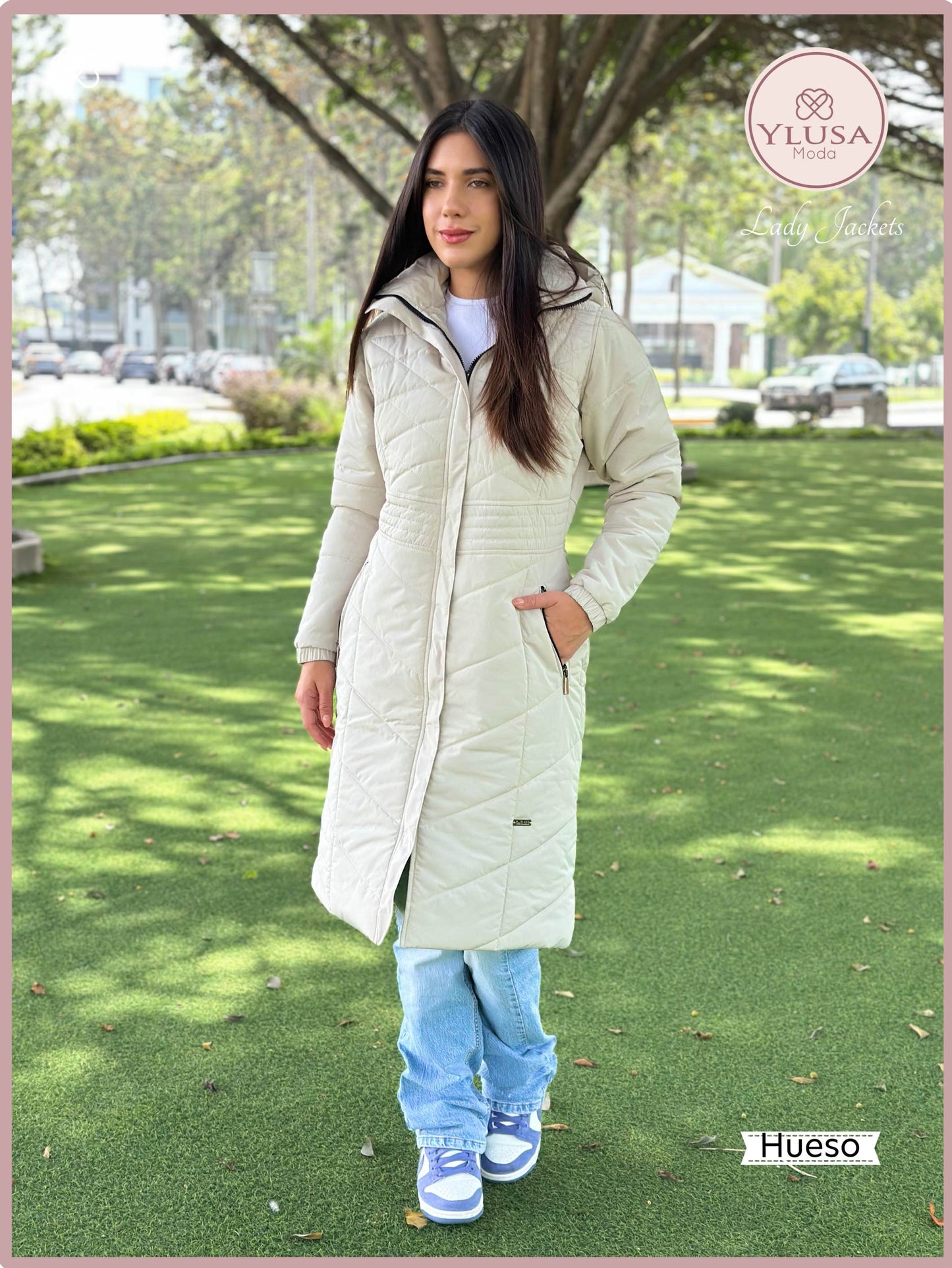 PARKA MAXI LARGA AURORA - HUESO