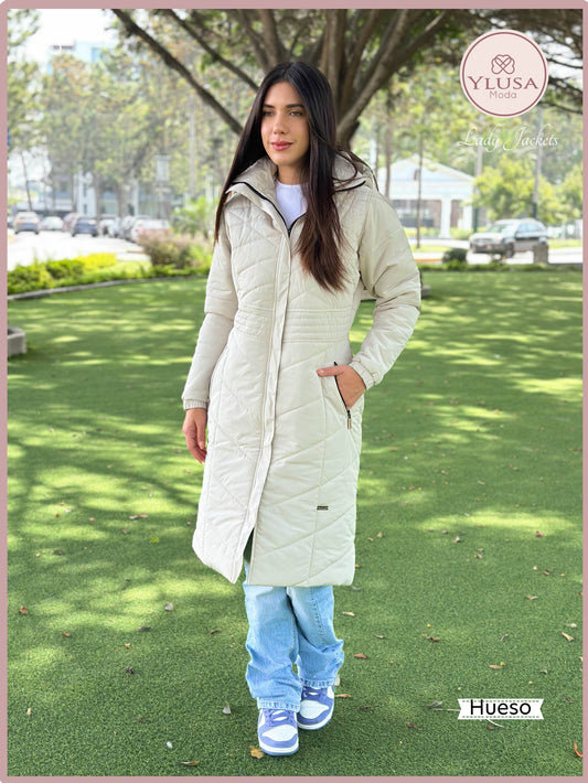 PARKA MAXI LARGA AURORA - HUESO