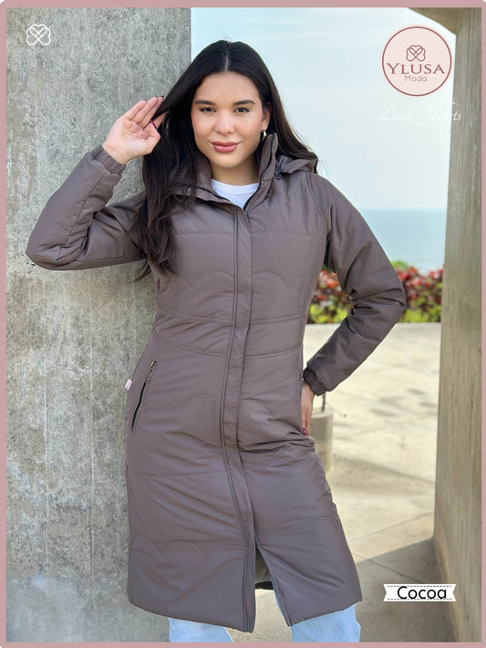 PARKA MAXI LARGA ALEXA - COCOA
