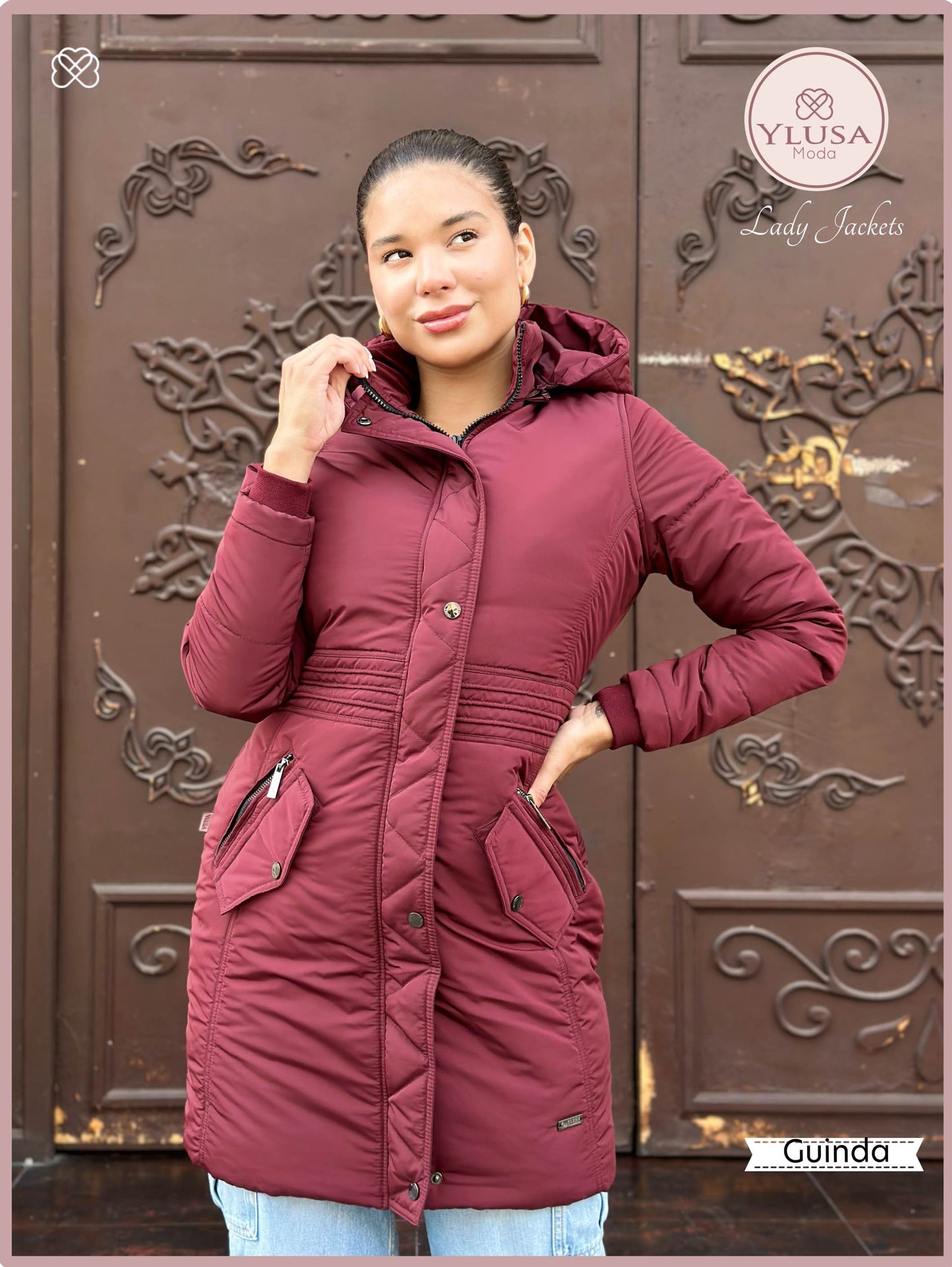 PARKA EXTRA LARGA ROMA - GUINDA
