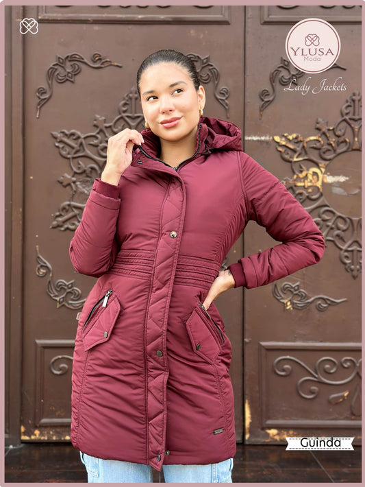 PARKA EXTRA LARGA ROMA - GUINDA